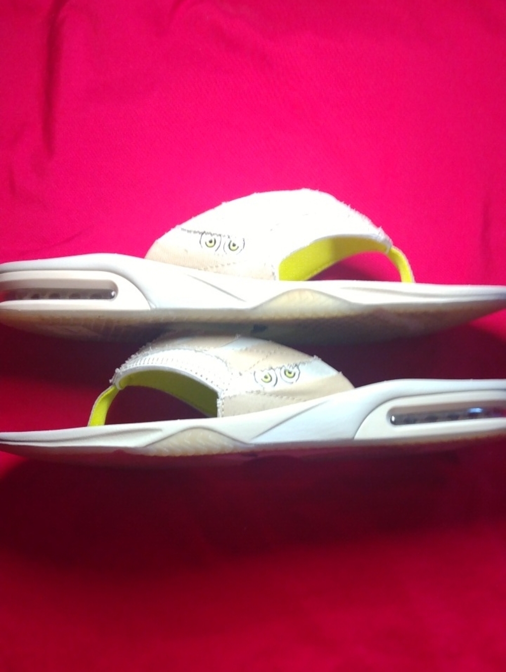 Reef Fanning Flip Flops in Beige with Bright Yellow Accents - Picture 3 of 5